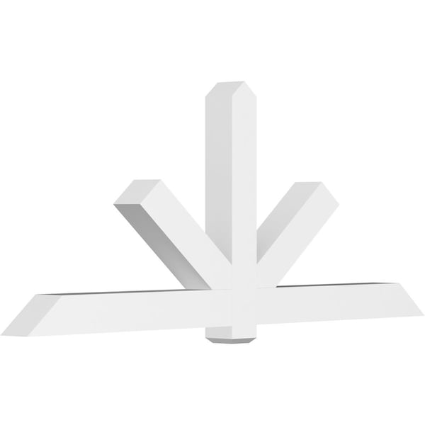 Ekena Millwork Kennewick Architectural Grade PVC Gable Bracket, 96"W x 40"H x 6"D x 6"F, 10/12 Pitch GBP096X40X0606KEN00 - main
